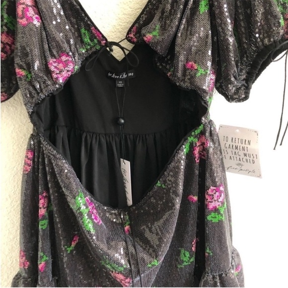 For Love & Lemons Every Rose Sequin Mini Dress NWT - Picture 6 of 9